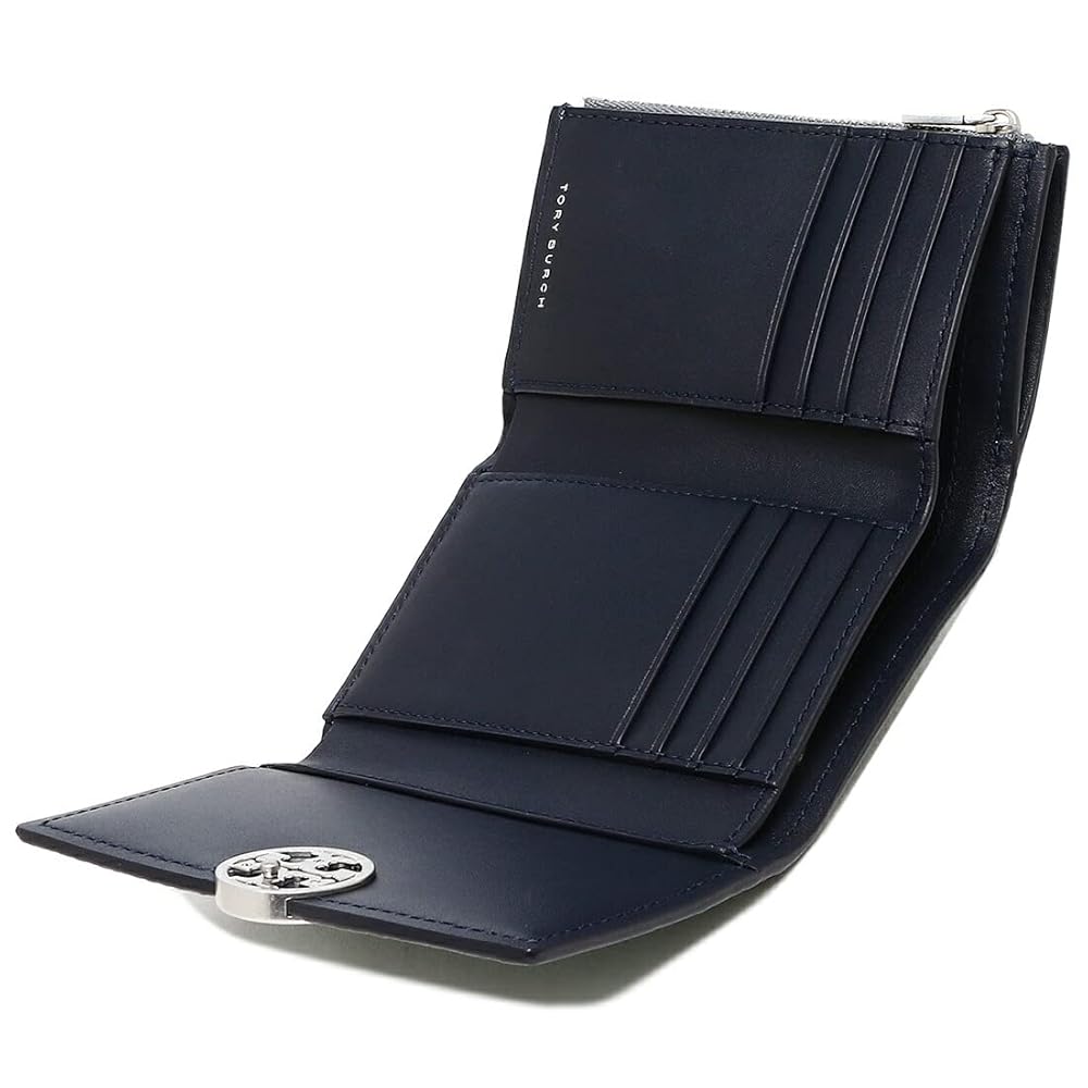 【新品】トリーバーチ　ブルー レザー 三つ折り財布 未使用 TORY BURCH トリーバーチ レザー三つ折り財布 ブルー